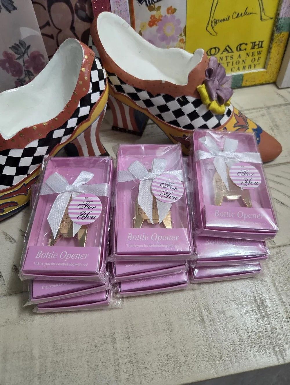 9 Baby Shower Bottle Openers/ Party Favors/Souvenirs for Guests with Gift Boxes